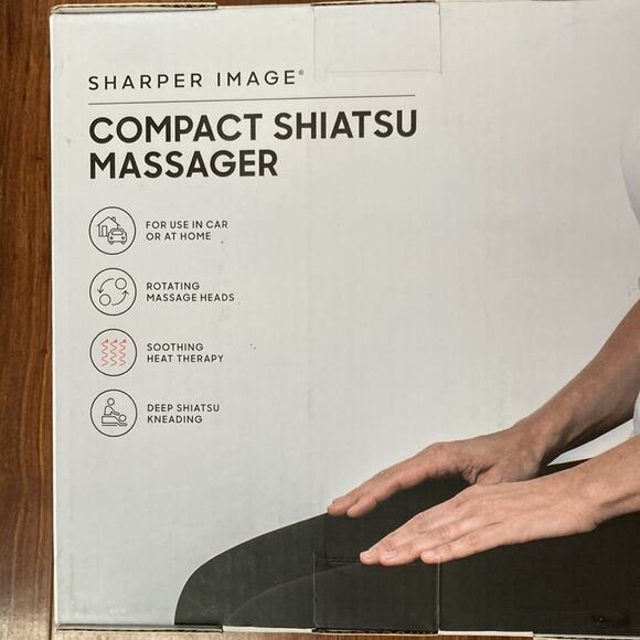 Sharper Image Compact Shiatsu Massager Rotating Nodes & Heat Therapy Kneading - Picture 6 of 7